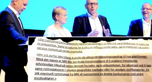 - For noen år siden sa du at NRK ikke fikk være på nett, Thor Gjermund. - Nei, det gjorde jeg ikke!