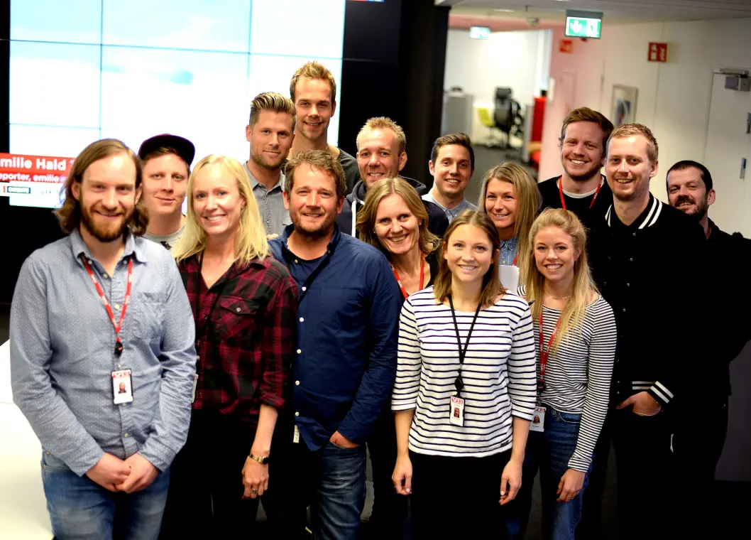 Noen av de 70 ansatte i VGTV - her fra et besøk for snart tre år siden. Noen av de 70 ansatte i VGTV - her fra et besøk for snart tre år siden.
