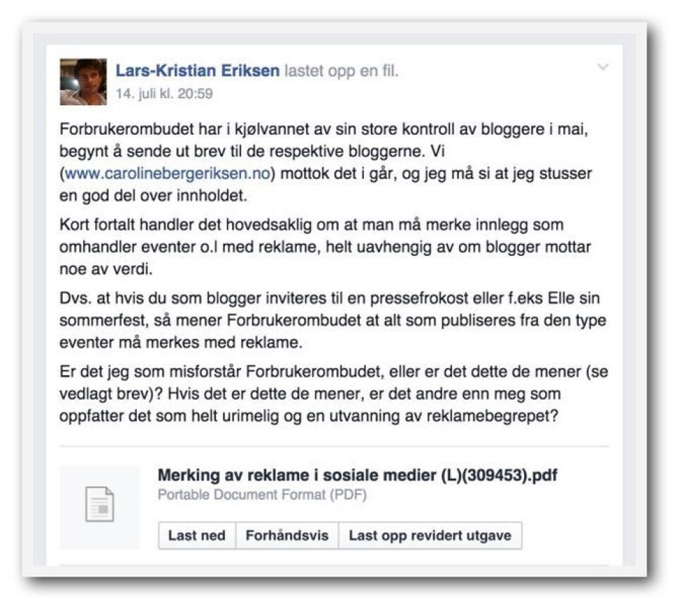 Nei, ALT skal ikke merkes med reklame. Her er bloggpolitiets svar på fem konkrete caser