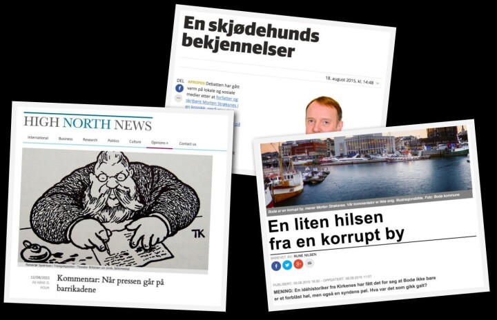 Strøksnes kalte byen korrupt. Arne O. Holm mener avisene logrer lydig. Nå skyter «skjødehunden» tilbake