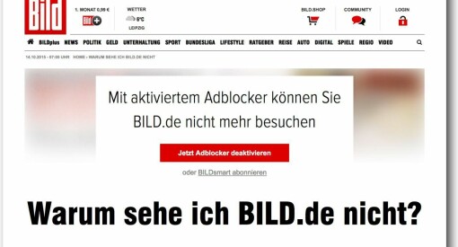 Den tyske avisa Bild stenger ute lesere som blokkerer annonser