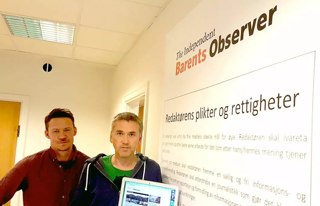 The Independent Barents Observer - her ved daglig leder Atle Staalesen (t.v.) og redaktør Thomas Nilsen.