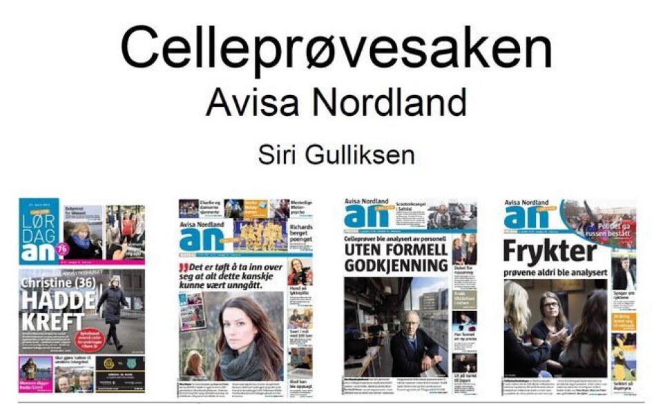 Svarte Natta-pris til Siri Gulliksen og Avisa Nordland for celleprøvesaken