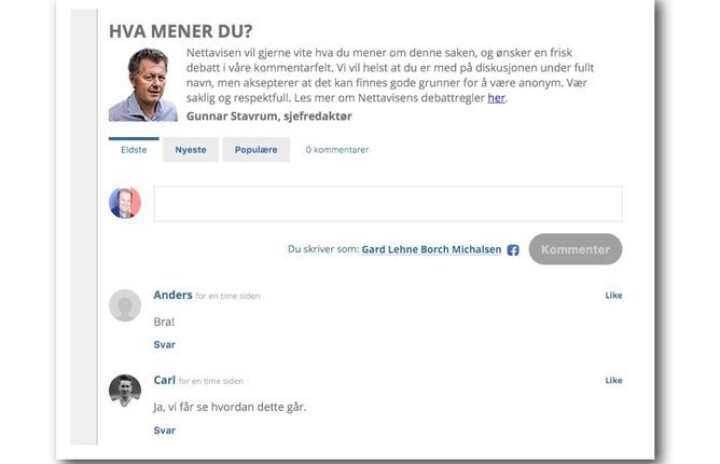 Nettavisen lanserer nytt kommentarsystem, som skal gi en «bredere og sakligere debatt»