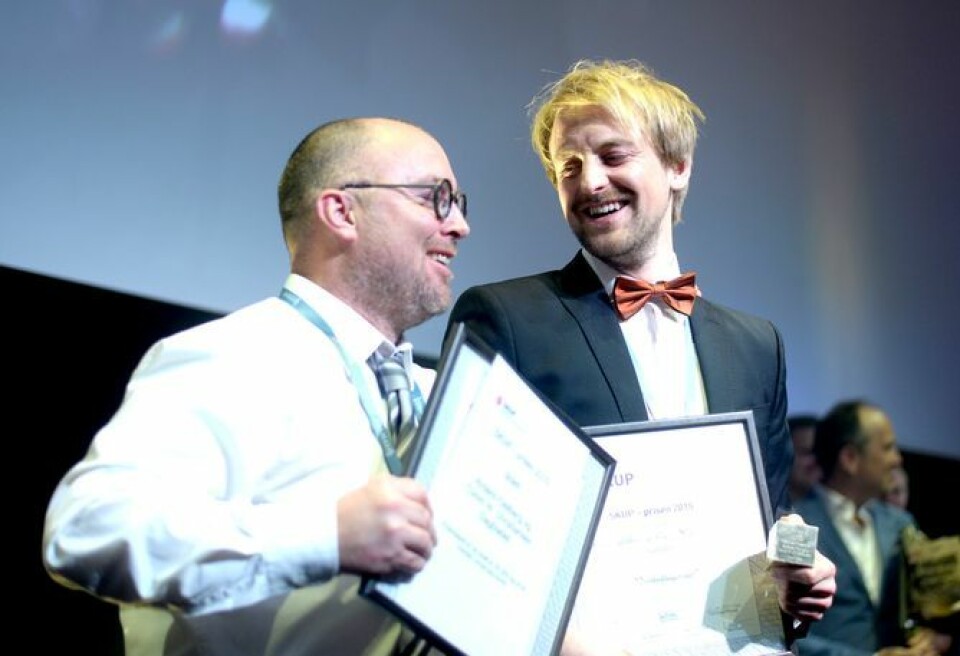 Tomm W. Christiansen og Anders Fjellberg vant SKUP-prisen våren 2016.