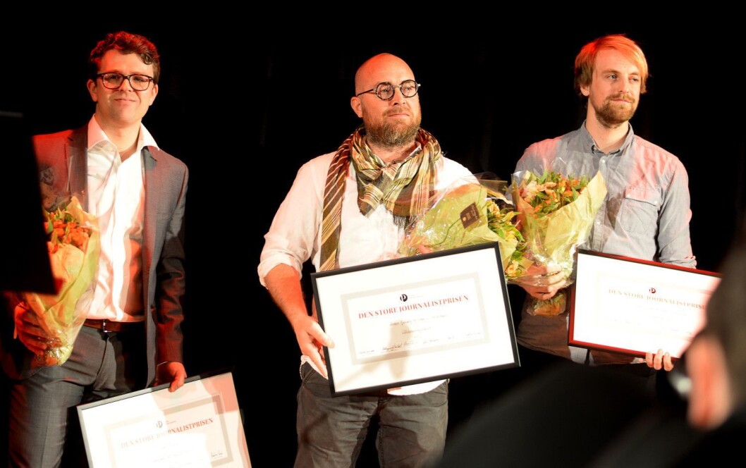 Den store journalistprisen 2016 ble delt mellom Vegard Venli for åpenhetskampen, og Dagbladet for Våtdraktmysteriet. Den store journalistprisen 2016 ble delt mellom Vegard Venli for åpenhetskampen, og Dagbladet for Våtdraktmysteriet.