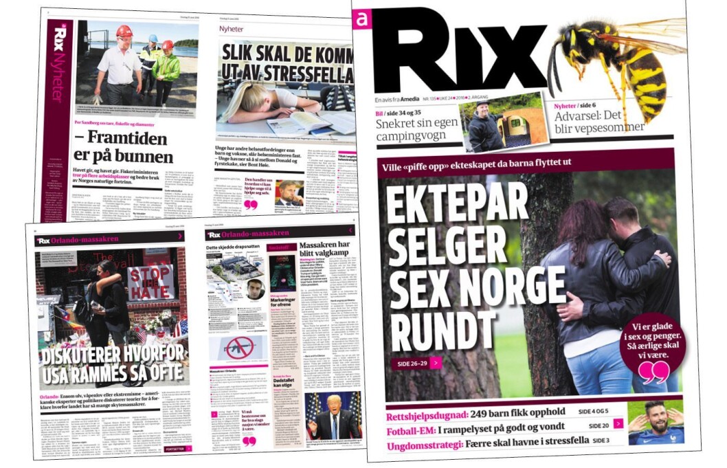 Slik så Rix ut da avisen byttet navn fra Ekstra i fjor. Slik så Rix ut da avisen byttet navn fra Ekstra i fjor.