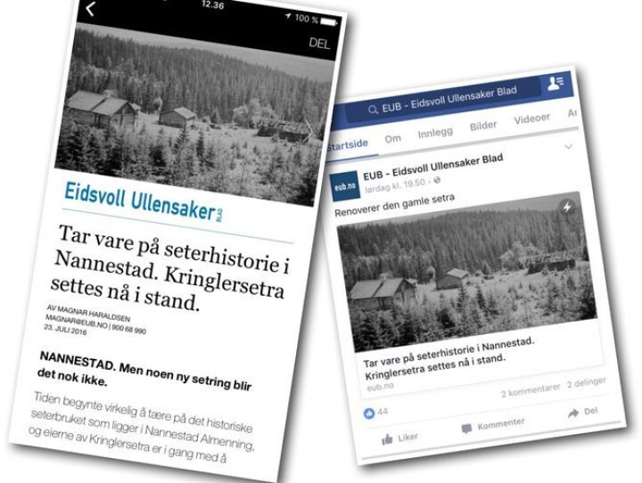 115 år gamle Eidsvoll Ullensaker Blad ser framover: Prøver seg fram på Instant Articles