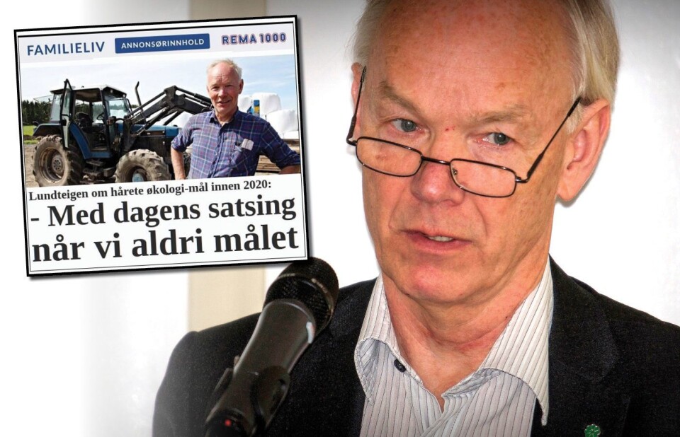 Senterpartiets Per Olaf Lundteigen reklamerte for «erkefienden» Rema 1000 på VGs Familieliv