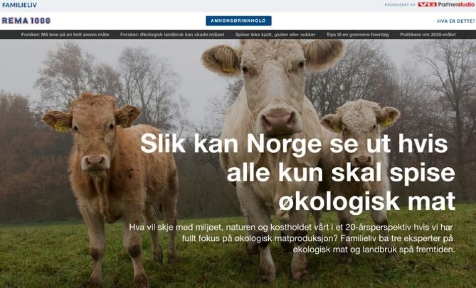 Senterpartiets Per Olaf Lundteigen reklamerte for «erkefienden» Rema 1000 på VGs Familieliv