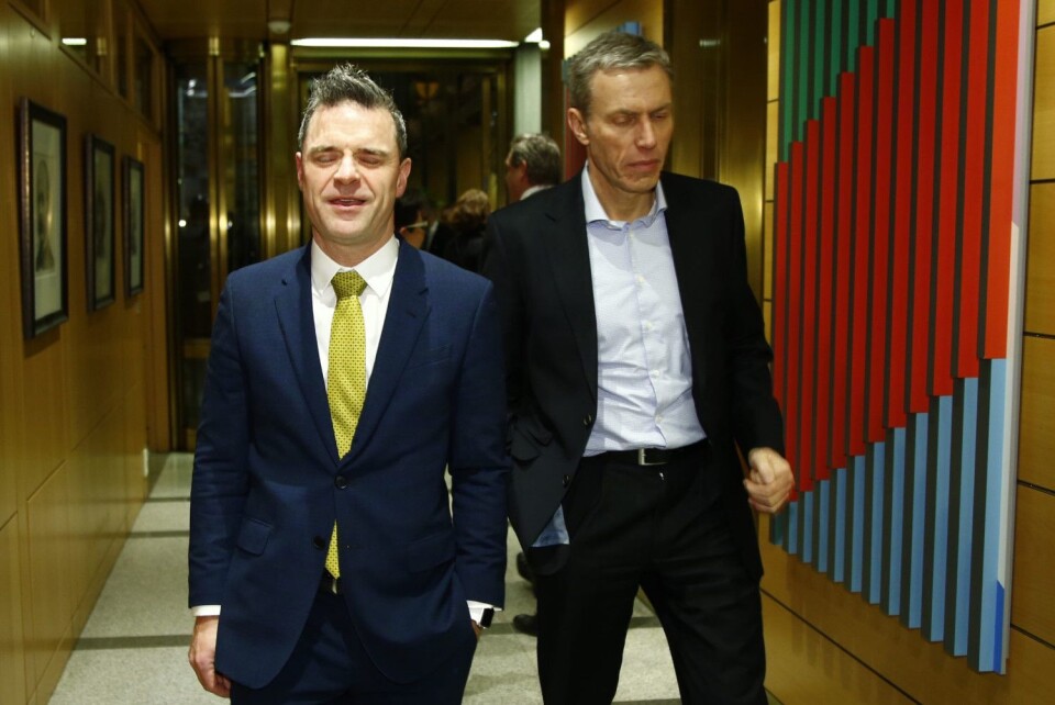 Sjefredaktør Espen Egil Hansen i Aftenposten (t.v.). Her med Schibsteds konsernsjef Rolv Erik Ryssdal. Sjefredaktør Espen Egil Hansen i Aftenposten (t.v.). Her med Schibsteds konsernsjef Rolv Erik Ryssdal.