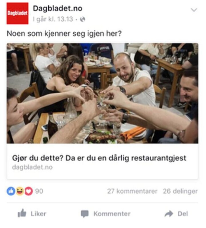 Halvparten av det mediehusa deler på Facebook er på sida av samfunnsoppdraget. Og kvar fjerde deling er ei «klikksak»
