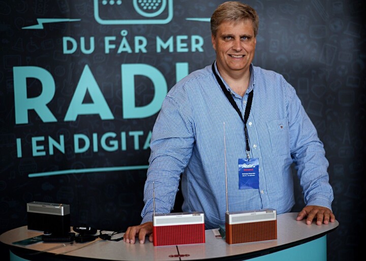 Daglig leder Morten Scott Janssen i Radiodager. Her fra konferansen i 2016.
