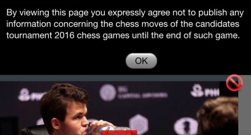VG ville nekte seerne å fortelle om sjakktrekkene i VM. Misforståelse, svarer mediehuset og fjernet formuleringen