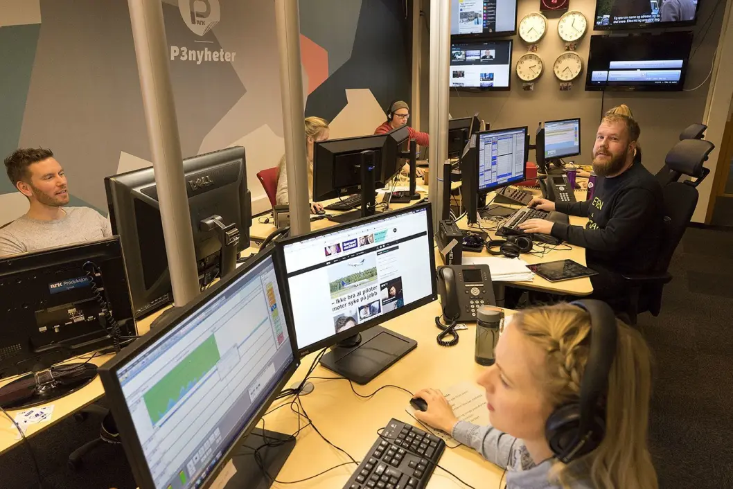 P3Nyheter på Tyholt i Trondheim. Fra venstre: Sverre Lilleeng, Merethe Åsegård, Ole Marius Trøen, Even Nielsen og Ingvild Sættem Beltesbrekke. P3Nyheter på Tyholt i Trondheim. Fra venstre: Sverre Lilleeng, Merethe Åsegård, Ole Marius Trøen, Even Nielsen og Ingvild Sættem Beltesbrekke.