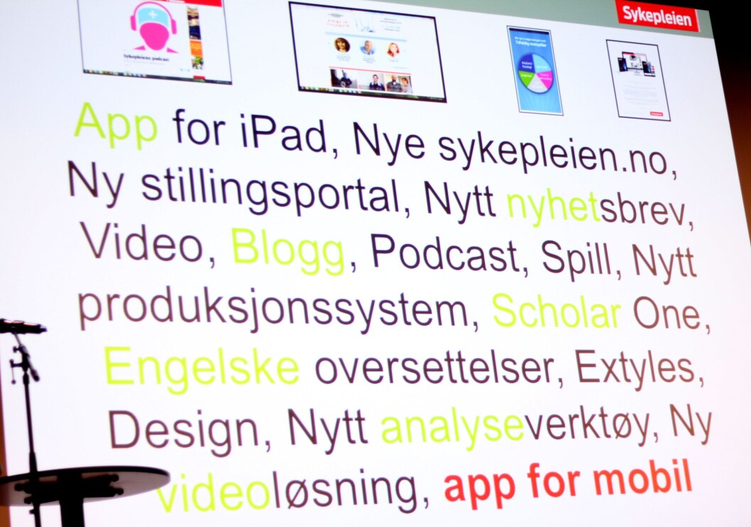 Noe av det Sykepleien har gjort de seneste åra. Noe av det Sykepleien har gjort de seneste åra.