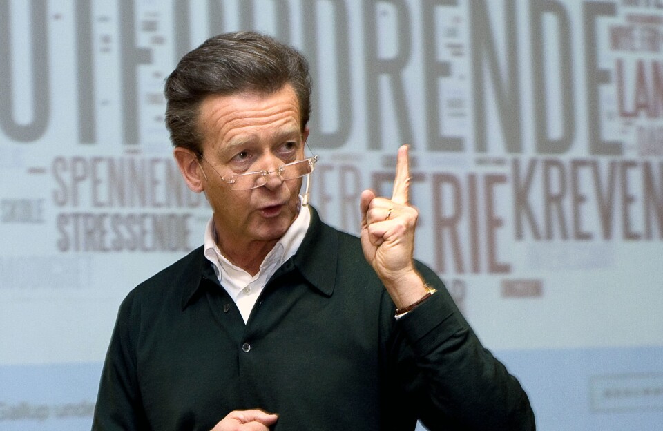 Hans Geelmuyden, sjef for PR-byrået Geelmuyden Kiese og en frittalende bransjenestor. Her under en lansering i 2009. Hans Geelmuyden, sjef for PR-byrået Geelmuyden Kiese og en frittalende bransjenestor. Her under en lansering i 2009.