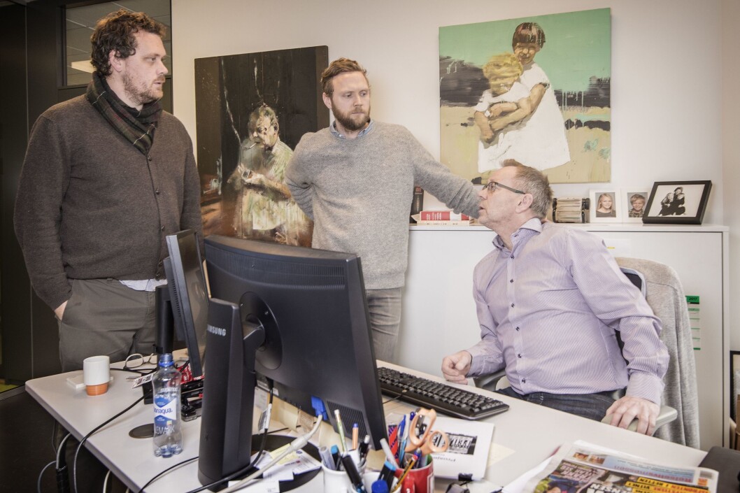 Sjefredaktør i Dagbladet, John Arne Markussen (t.h.), politisk redaktør Geir Ramnefjell og Anders Holth Johansen - her i forbindelse med de nye debattsidene. Sjefredaktør i Dagbladet, John Arne Markussen (t.h.), politisk redaktør Geir Ramnefjell og Anders Holth Johansen - her i forbindelse med de nye debattsidene.
