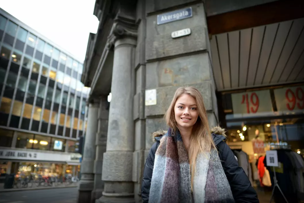 Synne Haga (22) tilbake i Akersgata, der hun jobbet i VG.
