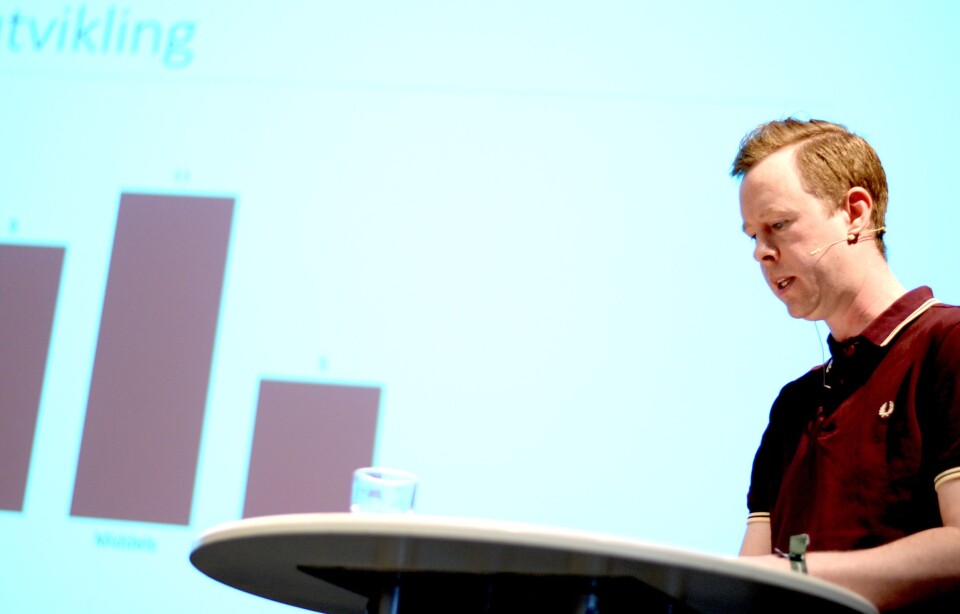 Jonas Skybakmoen la fram sin undersøkelse om ståa i trønderske medier. Jonas Skybakmoen la fram sin undersøkelse om ståa i trønderske medier.