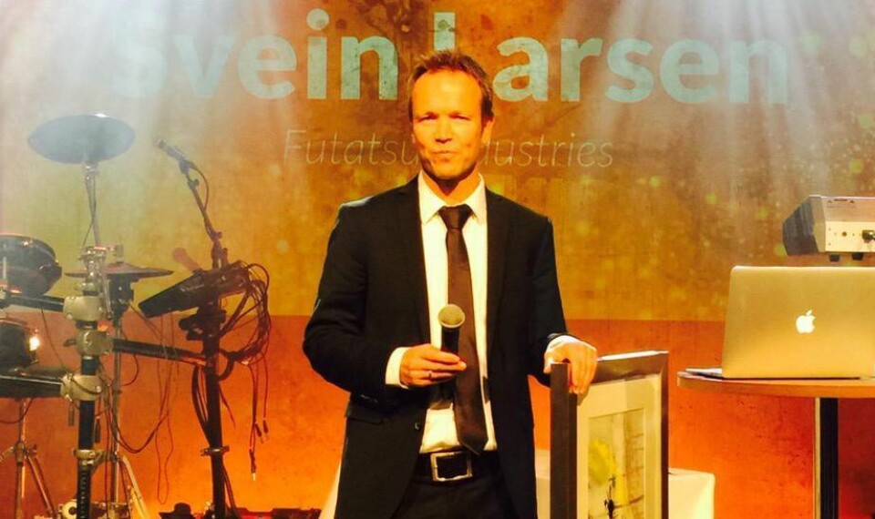 Svein Larsen, partner i hybridbyrået Futatsu og en veteran i reklamebransjen. Bildet er fra Mediekonferansen 2015 - hvor han fikk hedersprisen fra Mediaforum.