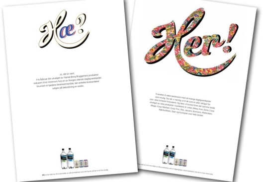 Hansas reklamekampanje «Hæ», utformet av Geelmuyden Kiese. Hansas reklamekampanje «Hæ», utformet av Geelmuyden Kiese.