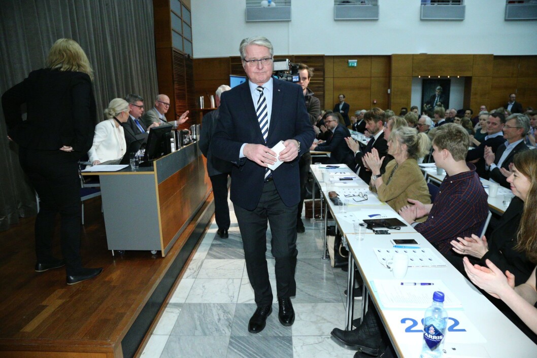 Oslo Høyre sitt nominasjonsmøte på Høyres Hus i Oslo mandag kveld. Fabian Stang tapte nominasjonskampen om tredjeplassen på Oslo Høyres stortingsliste. Oslo Høyre sitt nominasjonsmøte på Høyres Hus i Oslo mandag kveld. Fabian Stang tapte nominasjonskampen om tredjeplassen på Oslo Høyres stortingsliste.