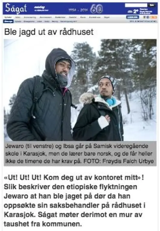 Ságat-sak fra januar om flyktningesituasjonen i Karasjok kommune. Ságat-sak fra januar om flyktningesituasjonen i Karasjok kommune.