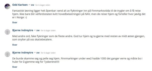 Fra kommentarfeltet på Nettavisen. (Trykk på bildet for større versjon). Fra kommentarfeltet på Nettavisen. (Trykk på bildet for større versjon).