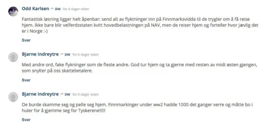 Fra kommentarfeltet på Nettavisen. (Trykk på bildet for større versjon). Fra kommentarfeltet på Nettavisen. (Trykk på bildet for større versjon).