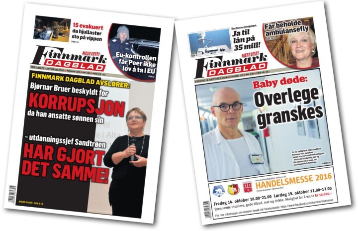 Disse to forsidene - begge fra oktober 2016 - skal nå diskuteres i PFU.
