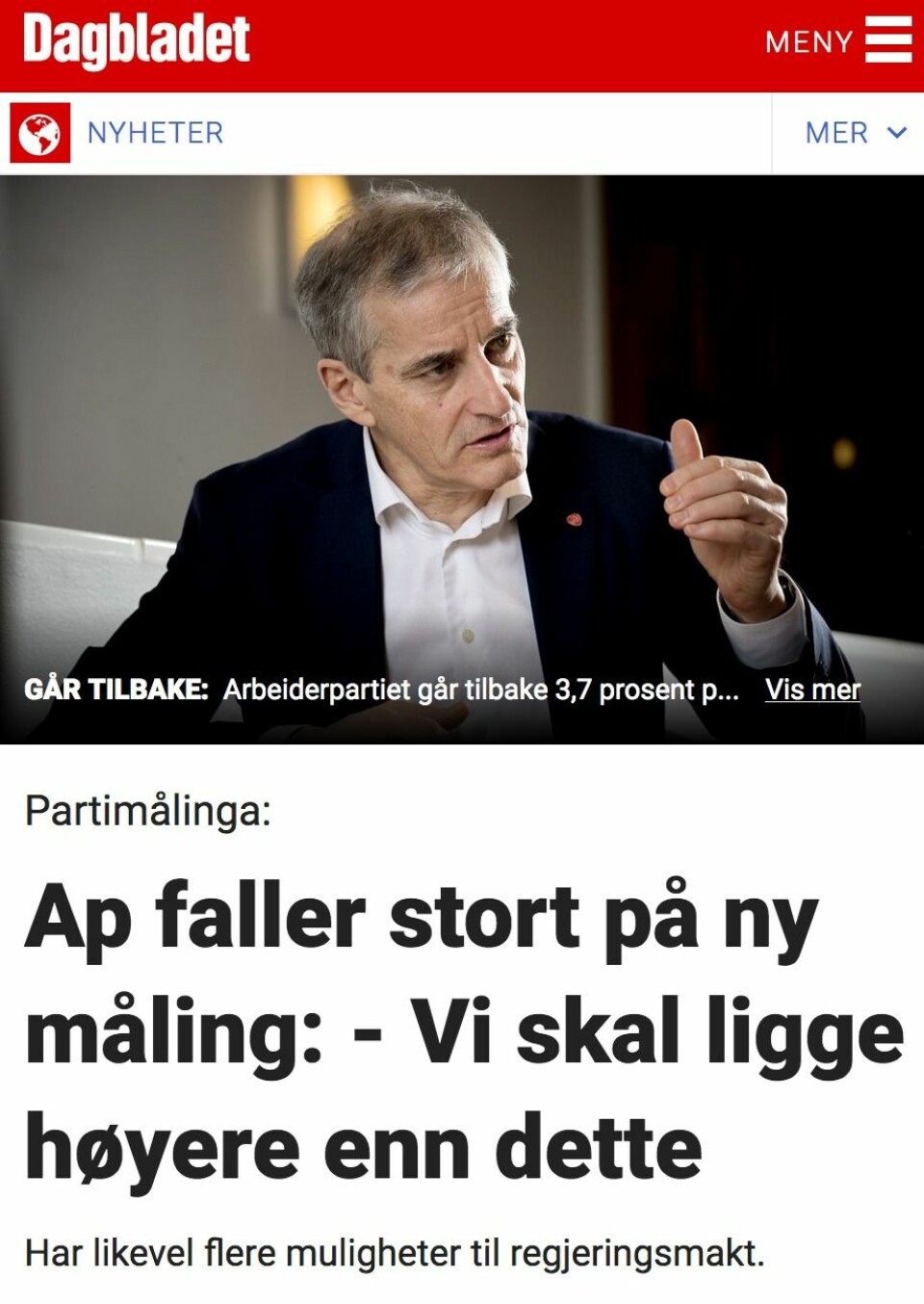 Slik vinklet Dagbladet sin sak.