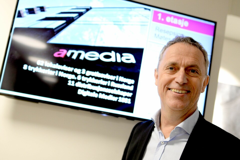 Are Stokstad, konsernsjef i Amedia. Bildet er tatt i forbindelse med resultatpresentasjon tidligere i år.