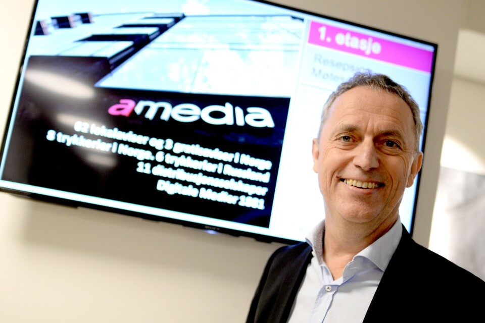 Are Stokstad, konsernsjef i Amedia. Bildet er tatt i forbindelse med resultatpresentasjon tidligere i år. Are Stokstad, konsernsjef i Amedia. Bildet er tatt i forbindelse med resultatpresentasjon tidligere i år.