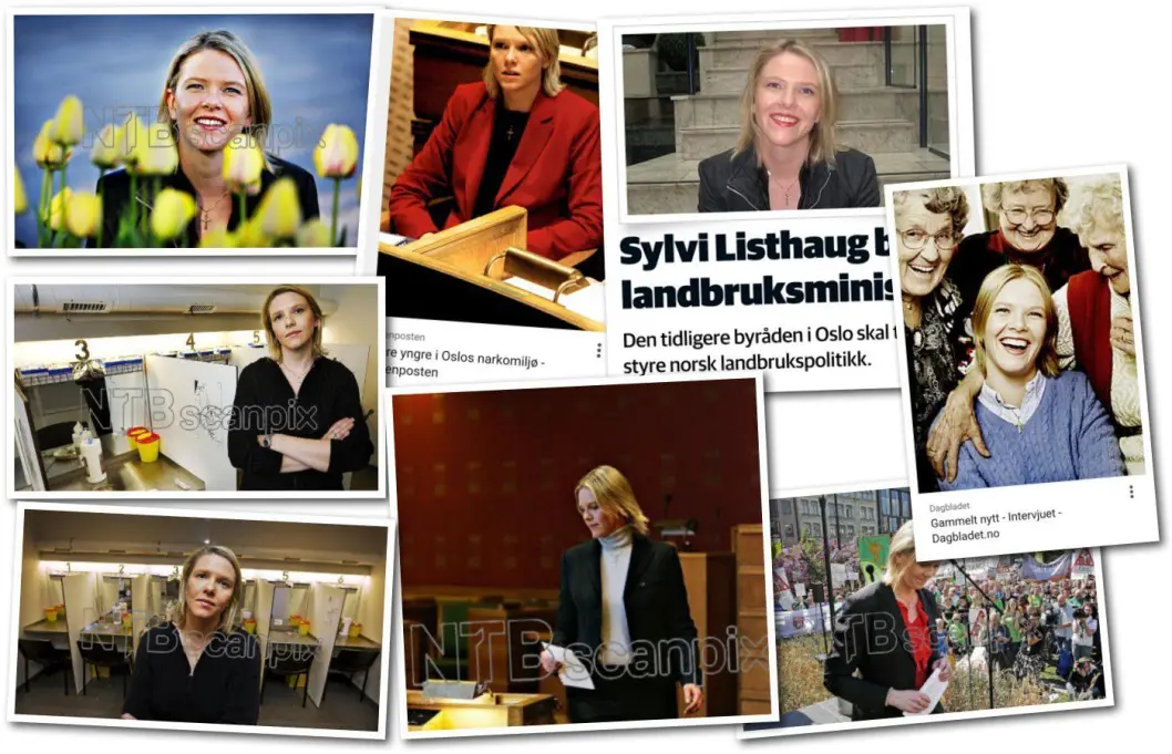 Et lite utvalg bilder av Sylvi Listhaug med kors rundt halsen fra årene 2000 til 2015. Et lite utvalg bilder av Sylvi Listhaug med kors rundt halsen fra årene 2000 til 2015.