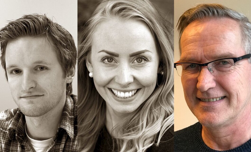 Fast ansatt: Journalist Ytre Namdal Jonas Olsen (29), journalist Lena Erikke Hatland (24) og Frode Buvarp (54), kreativ selger i Namdalsavisa Fast ansatt: Journalist Ytre Namdal Jonas Olsen (29), journalist Lena Erikke Hatland (24) og Frode Buvarp (54), kreativ selger i Namdalsavisa