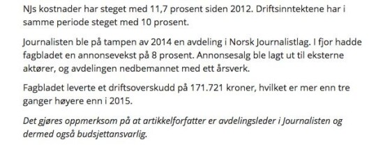 Fra gårsdagens omtale på Journalisten Fra gårsdagens omtale på Journalisten