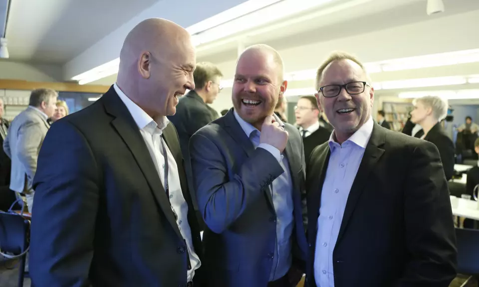 Historisk samarbeid mellom VG, Dagbladet og NRK, her ved sjefredaktørene Thor Gjermund Eriksen, Gard Steiro og John Arne Markussen.