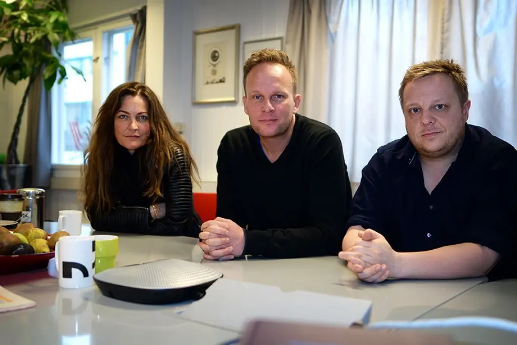 Tillitsvalgte: Annette Hobson, Andreas Hagen og Stian Presthus er NRK-tillitsvalgte på Marienlyst. Tillitsvalgte: Annette Hobson, Andreas Hagen og Stian Presthus er NRK-tillitsvalgte på Marienlyst.