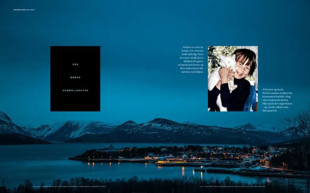 Faksimile fra hovedreportasjen i «Tysfjord-saken». Faksimile fra hovedreportasjen i «Tysfjord-saken».