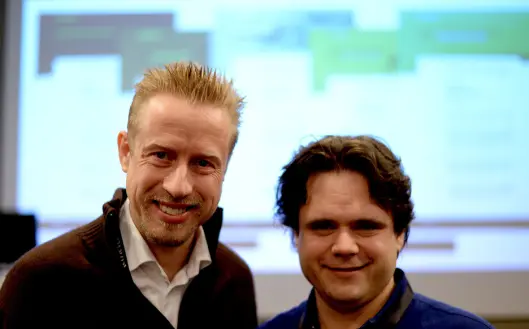 Kristoffer Egeberg og Jari Bakken - nå redaktør og utvikler for Faktisk.no. Kristoffer Egeberg og Jari Bakken - nå redaktør og utvikler for Faktisk.no.