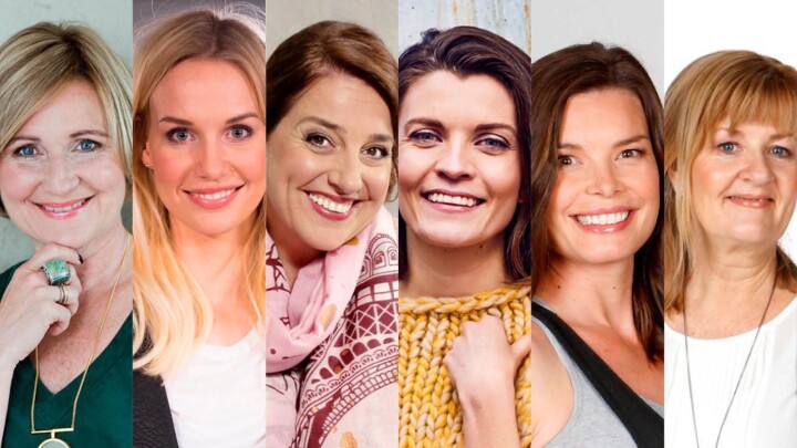 Egmont-redaktører, fra venstre: Elisabeth Lund-Andersen, Karine Thyness, Kjersti Moen, Madeleine Strand, Mari Midtstigen og Ingvild Hagen.
