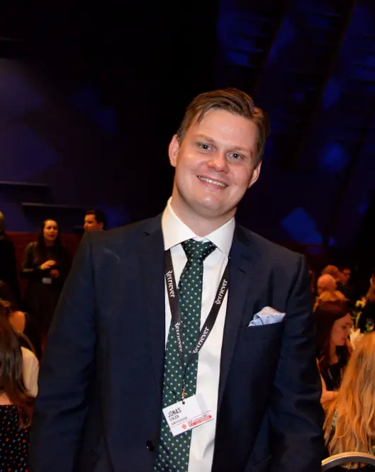 Journalist Jonas Alsaker Vikan i Adresseavisen under SKUP i 2017. Journalist Jonas Alsaker Vikan i Adresseavisen under SKUP i 2017.