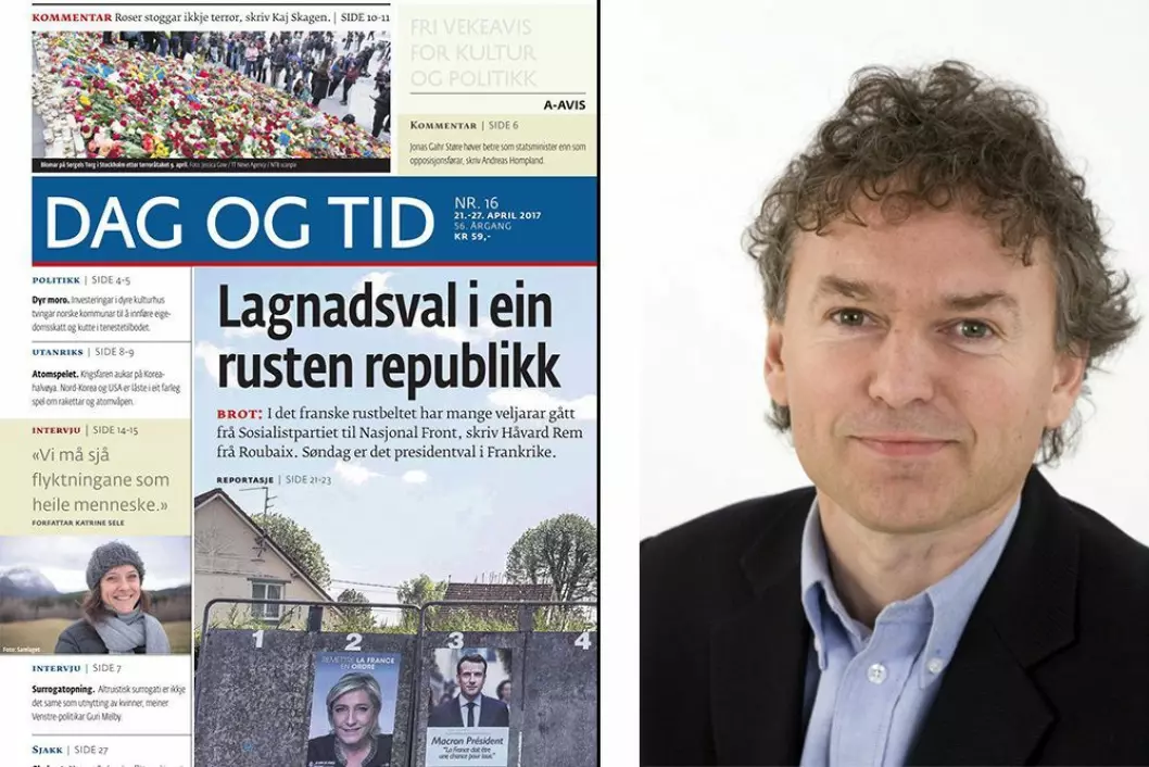 Redaktør Svein Gjerdåker og avisen Dag og Tid får Fritt Ords pris.