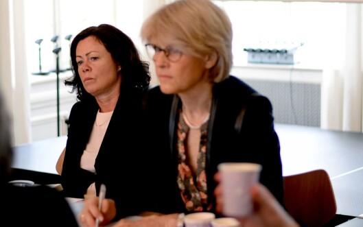 Barne- og likestillingsminister Solveig Horne (t.v.) og Siri Gedde-Dahl, journalist og leder av Pressens offentlighetsutvalg. Barne- og likestillingsminister Solveig Horne (t.v.) og Siri Gedde-Dahl, journalist og leder av Pressens offentlighetsutvalg.