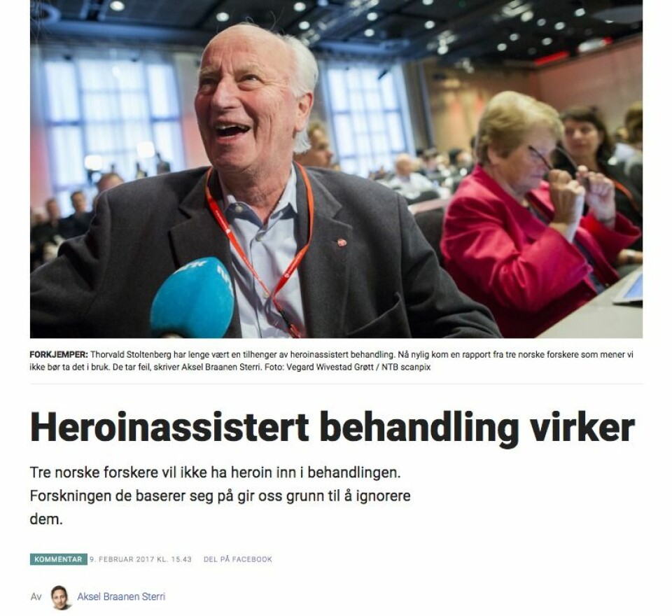 Kommentar fra (tidligere) Dagblad-kommentator Aksel Braanen Sterri.