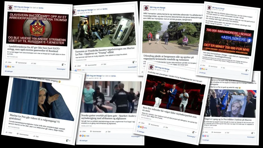 Dette er et lite utvalg av lenkene på siden «Slå ring om Norge», med forfalskede lenker fra både Nettavisen, NRK, Dagbladet og Dagens Næringsliv. Dette er et lite utvalg av lenkene på siden «Slå ring om Norge», med forfalskede lenker fra både Nettavisen, NRK, Dagbladet og Dagens Næringsliv.