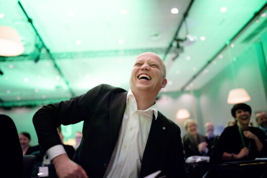 Trygve Slagsvold Vedum på senterpartiets landsmøte i 2017. Trygve Slagsvold Vedum på senterpartiets landsmøte i 2017.