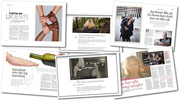 Noen av de mange ukeblad og magasinsakene som er publisert det siste året.