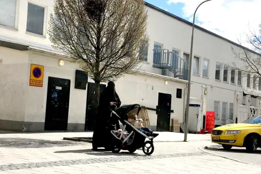 DEKKET FRA TOPP TIL TÅ: Kvinner kledd i nikab er et vanlig syn i Rinkeby. DEKKET FRA TOPP TIL TÅ: Kvinner kledd i nikab er et vanlig syn i Rinkeby.